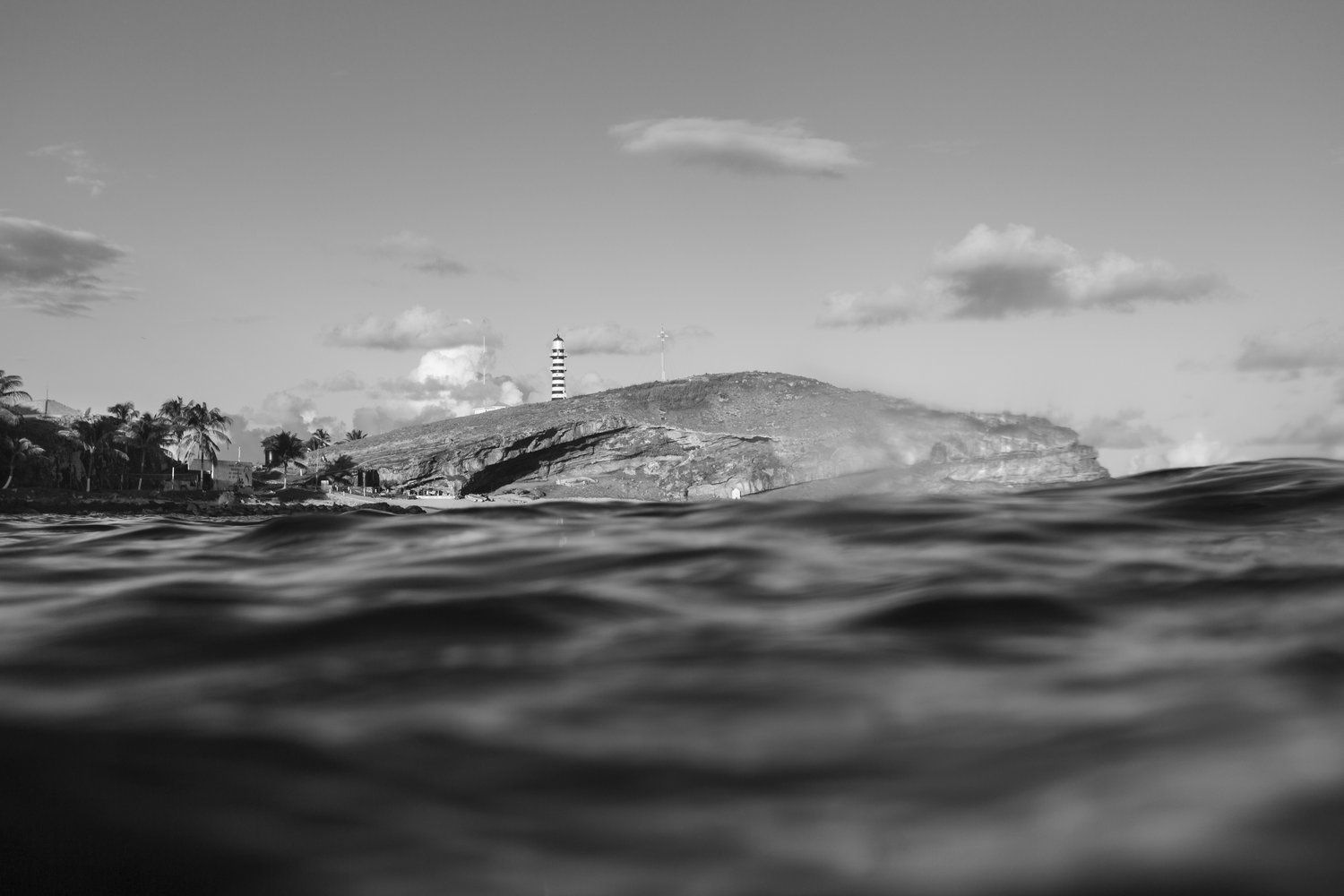 Lighthouse of the Santa Barbara island. Abrolhos archipelago, state of Bahia. Brazil.Farol da ilha de Santa Bárbara. Arquipélago dos Abrolhos. Bahia. Brasil.