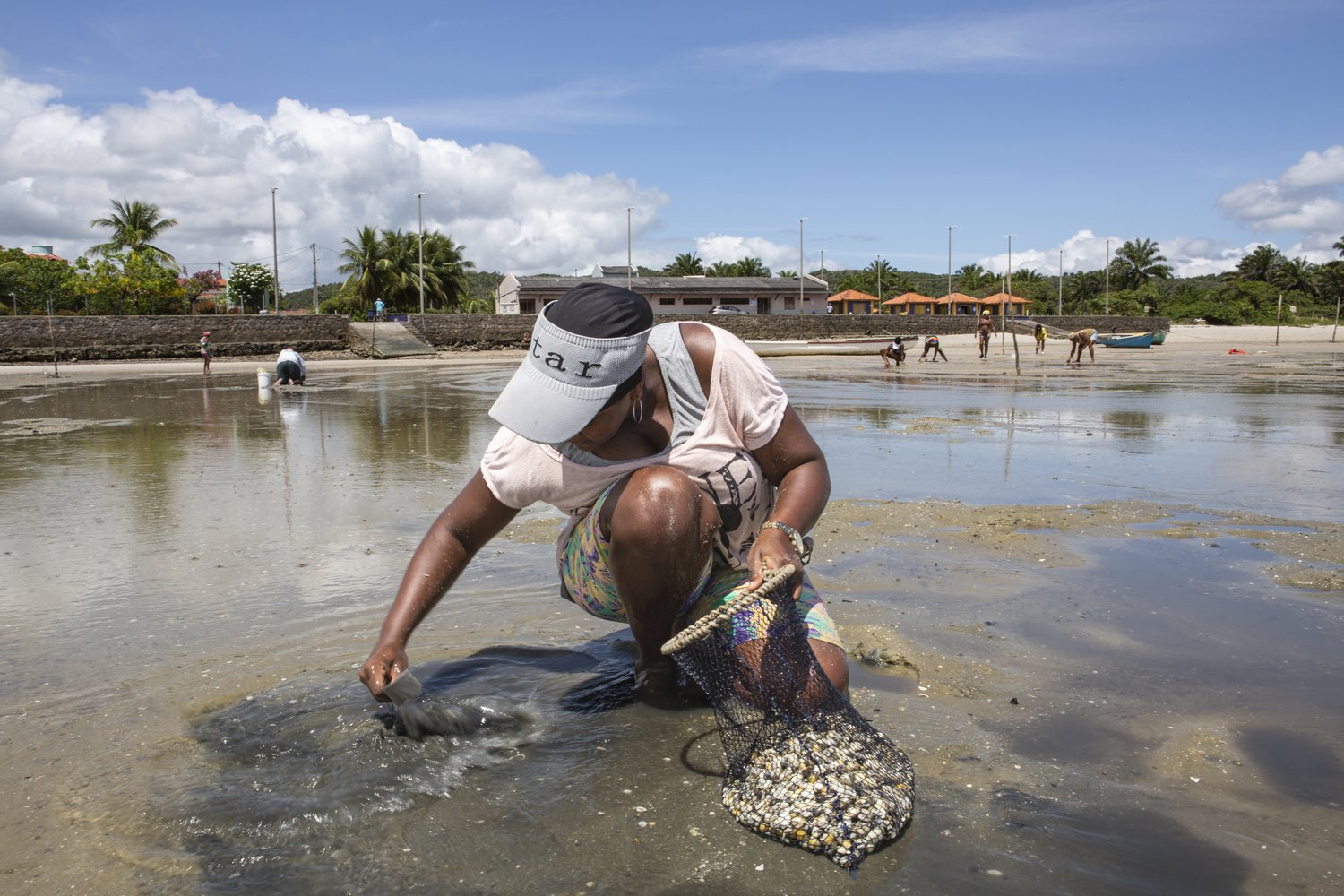 A women’s group of shellfish catchers got together to improve the results of their work and help increase their families income.Um grupo de mulheres marisqueiras reuniu-se para melhorar os resultados do seu trabalho e ajudar a aumentar o rendimento das suas famílias.